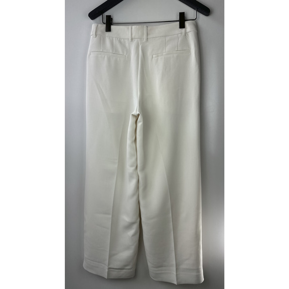Banana Republic Relaxed Trouser Pleated Wide Leg Pockets Cream Women's Size 10 - Picture 9 of 14